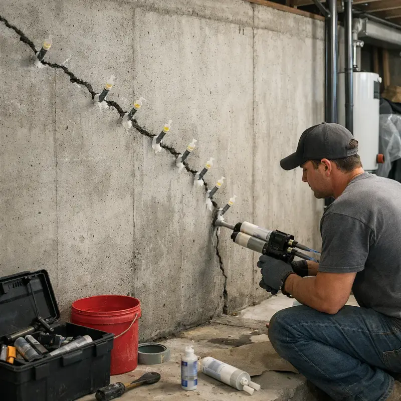 Basement Wall Crack Repair Somerville